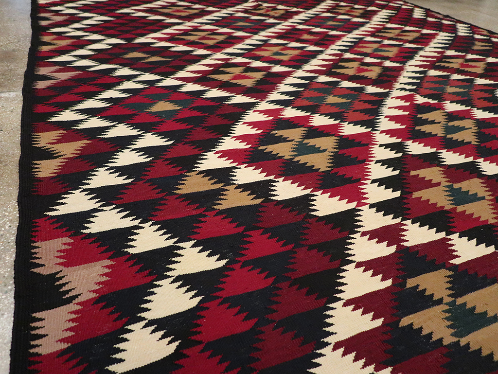 Vintage Turkish Flatweave Kilim Long Room Size Carpet, No.27661 - Staging