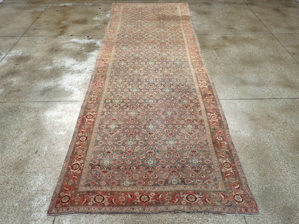 Antique Persian Bidjar Wide Gallery Runner, No.27665 - Staging