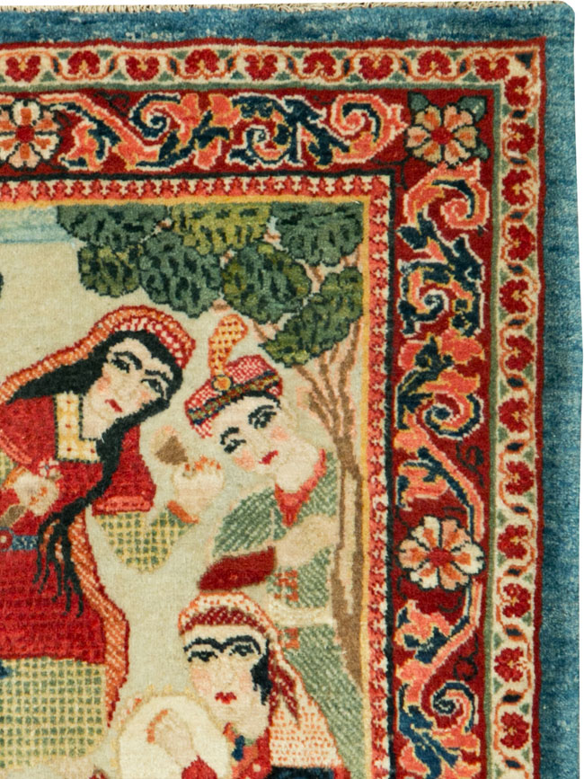 Vintage Persian Pictorial Sarouk, No.27667 - Staging