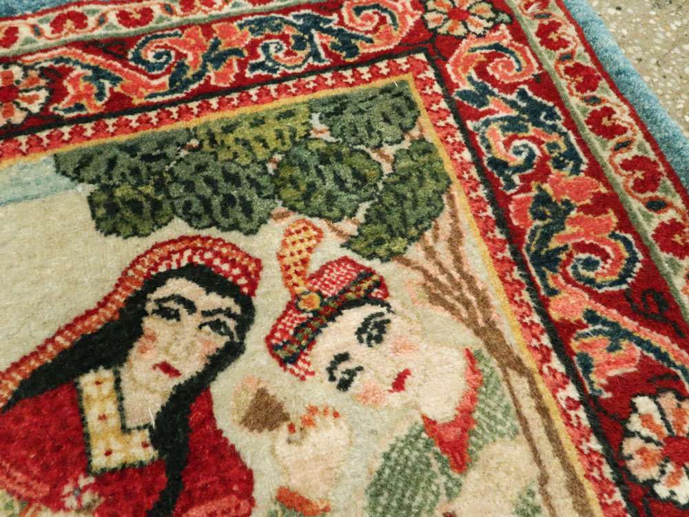 Vintage Persian Pictorial Sarouk, No.27667 - Staging