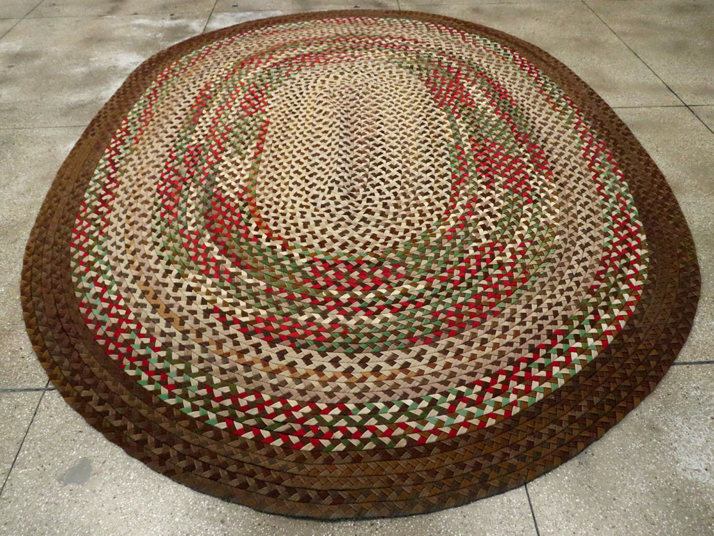 Vintage American Braid Rug, No.27671 - Staging