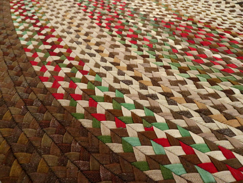 Vintage American Braid Rug, No.27671 - Staging