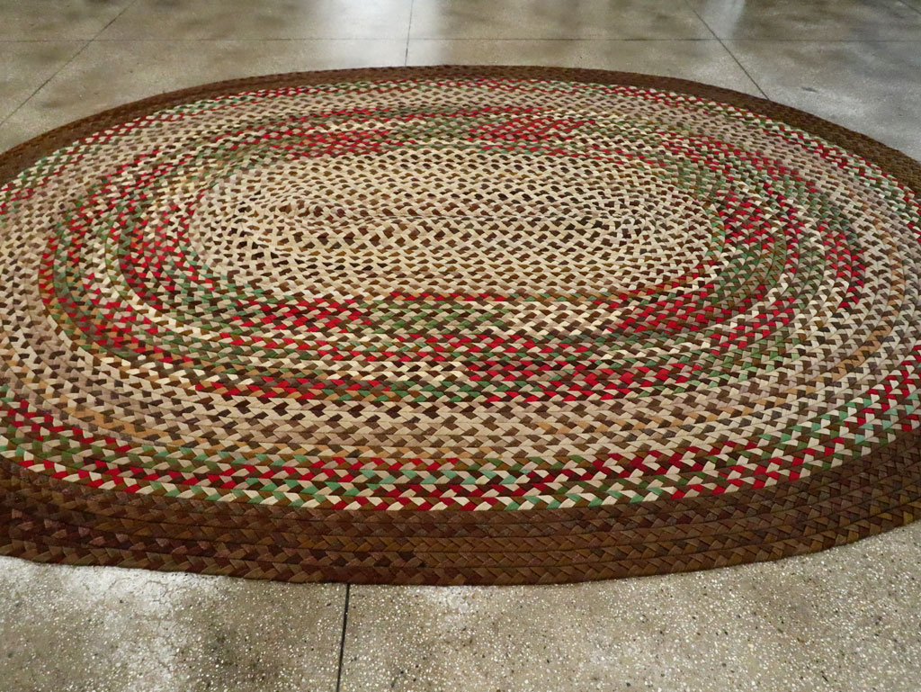 Vintage American Braid Rug, No.27671 - Staging
