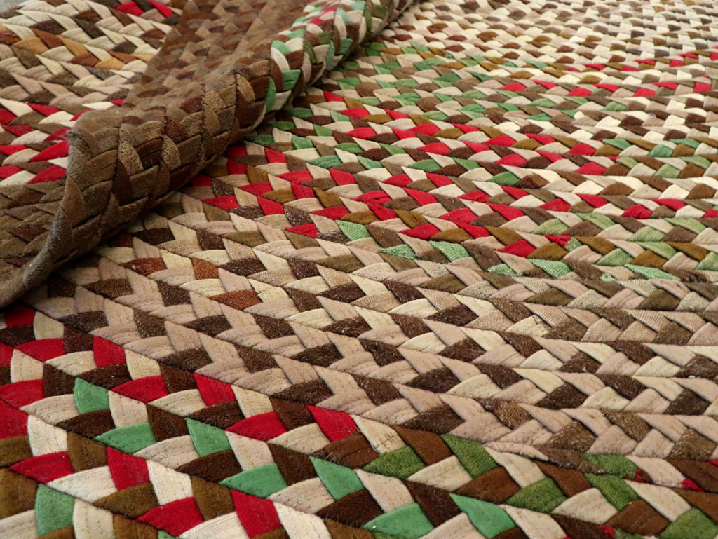 Vintage American Braid Rug, No.27671 - Staging