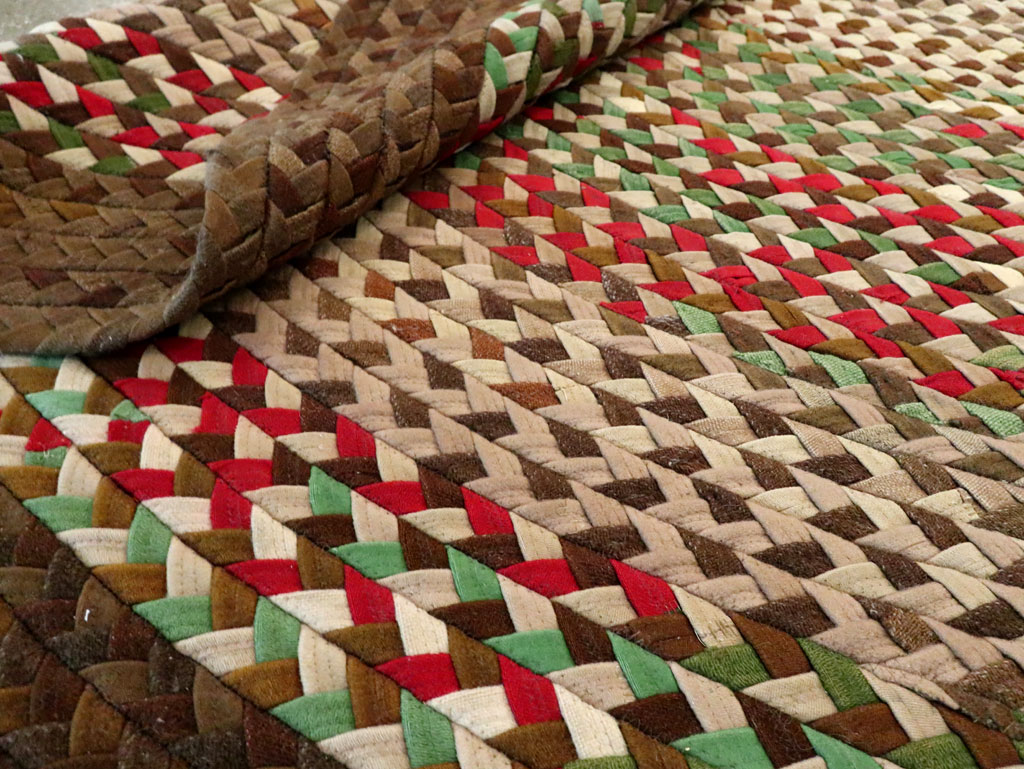 Vintage American Braid Rug, No.27671 - Staging