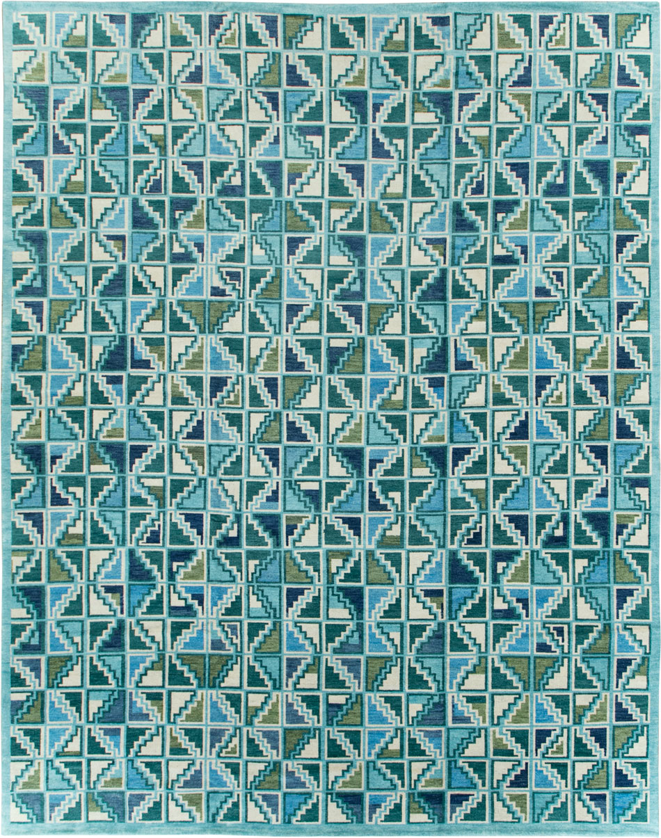 Swedish Inspired Contemporary Indian Large Carpet, No.27681 - Staging