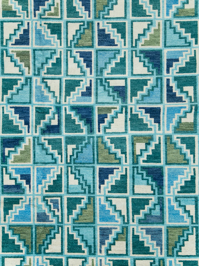 Swedish Inspired Contemporary Indian Large Carpet, No.27681 - Staging