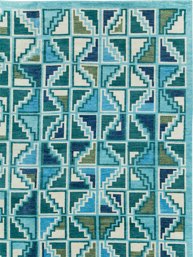 Swedish Inspired Contemporary Indian Large Carpet, No.27681 - Staging