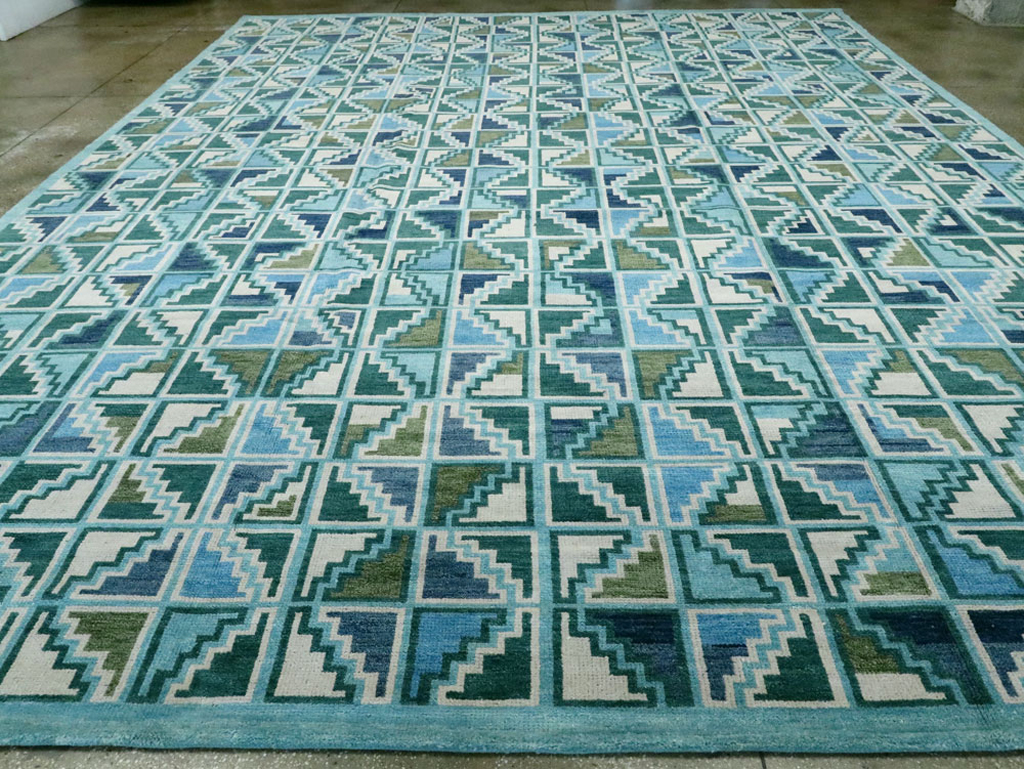 Swedish Inspired Contemporary Indian Large Carpet, No.27681 - Staging