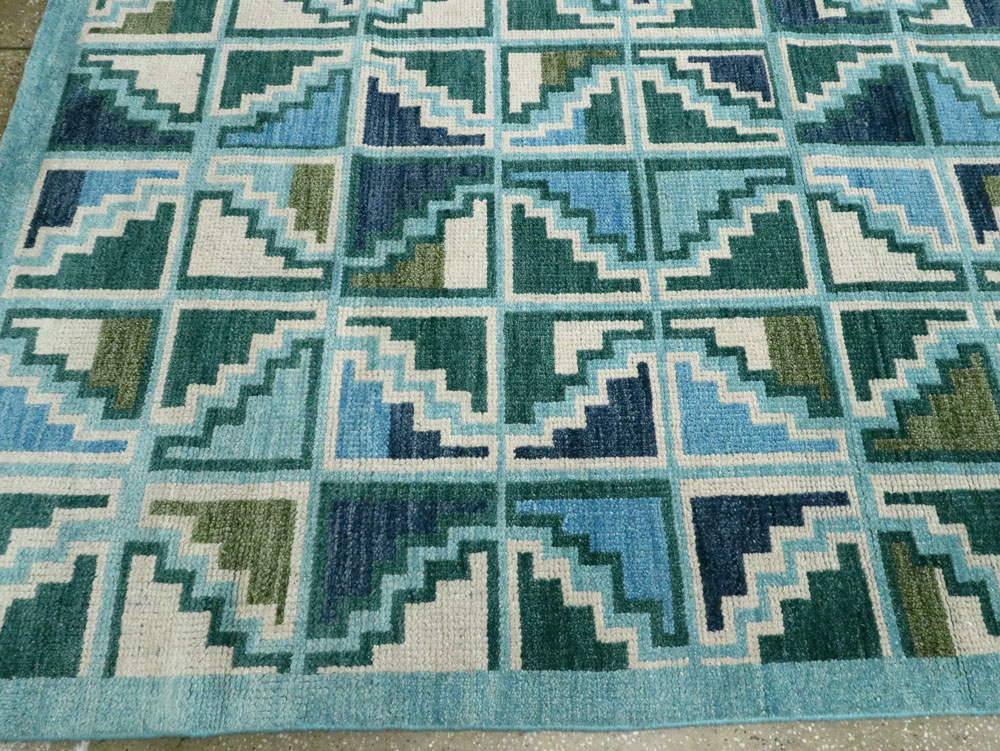 Swedish Inspired Contemporary Indian Large Carpet, No.27681 - Staging