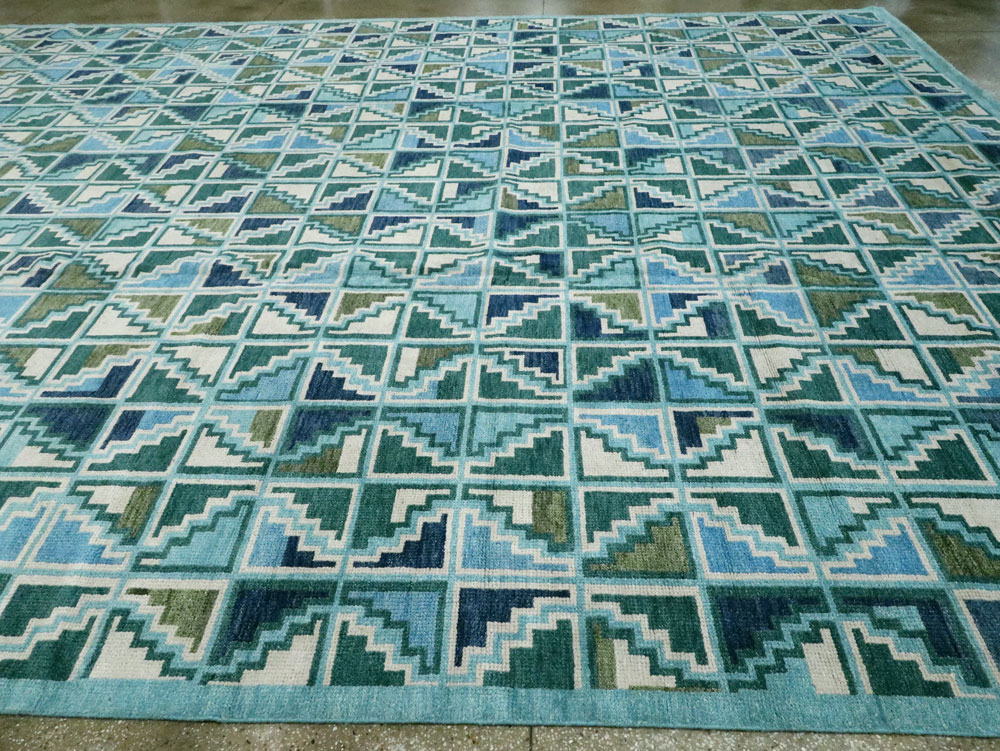 Swedish Inspired Contemporary Indian Large Carpet, No.27681 - Staging