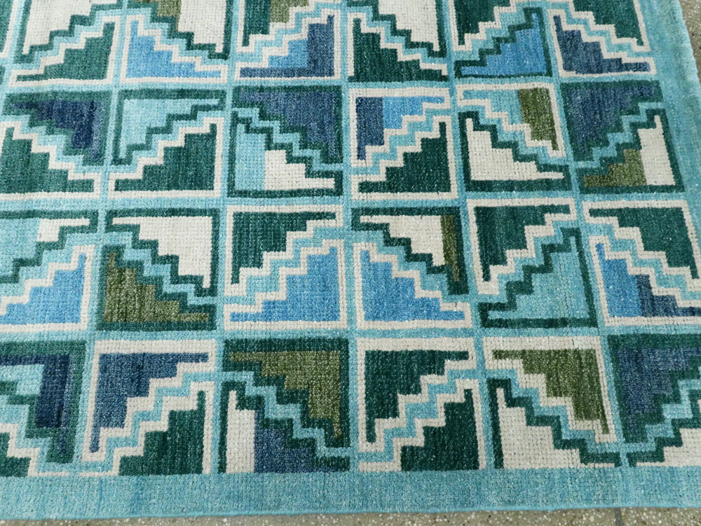 Swedish Inspired Contemporary Indian Large Carpet, No.27681 - Staging