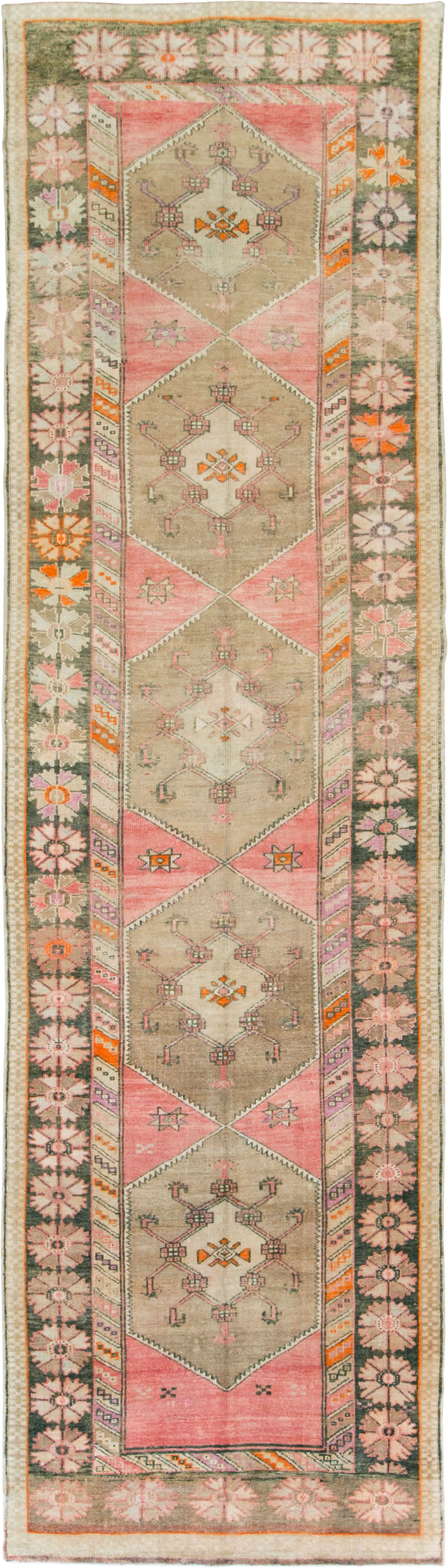 Vintage Turkish Anatolian Wide Gallery Runner, No.27682 - Staging