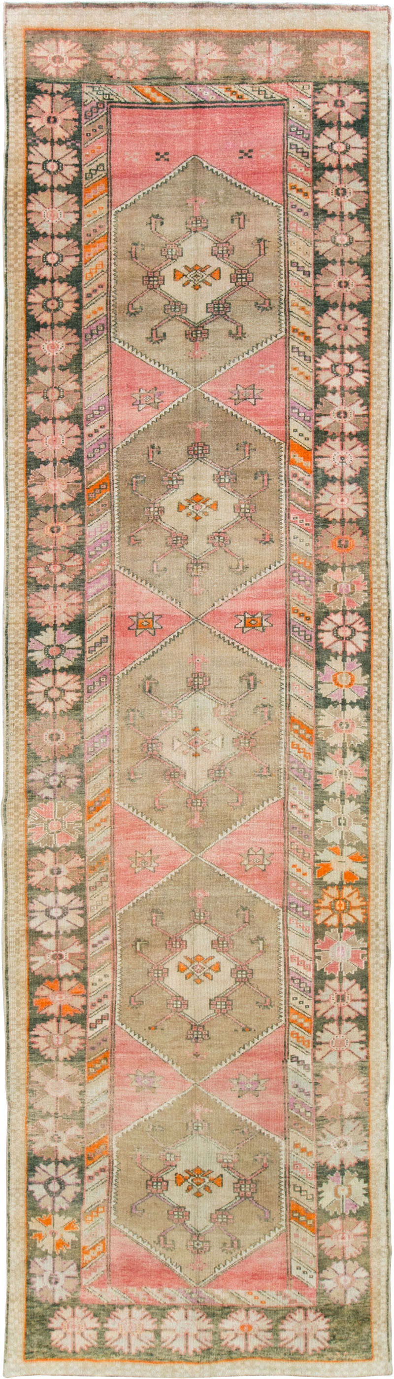 Vintage Turkish Anatolian Wide Gallery Runner, No.27682 - Staging