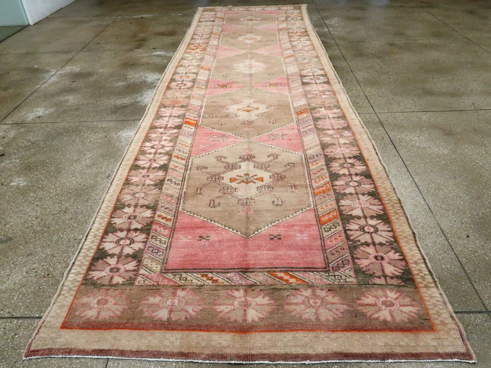 Vintage Turkish Anatolian Wide Gallery Runner, No.27682 - Staging
