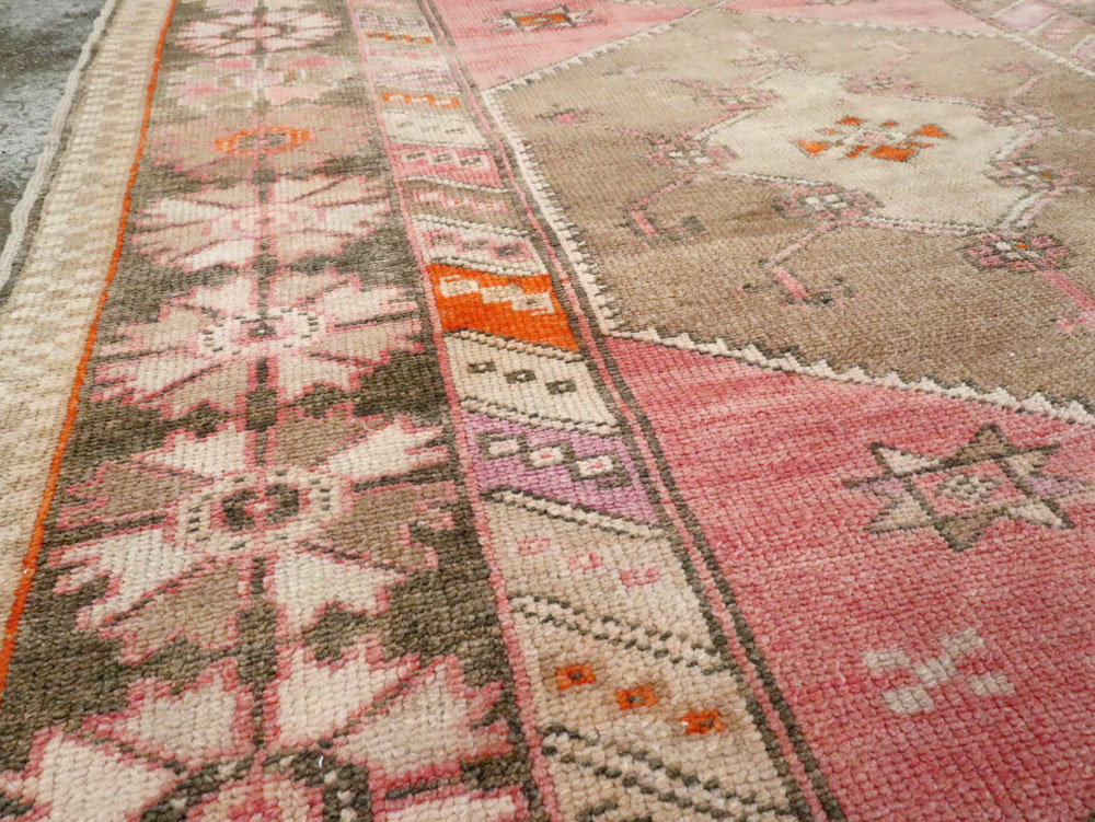Vintage Turkish Anatolian Wide Gallery Runner, No.27682 - Staging