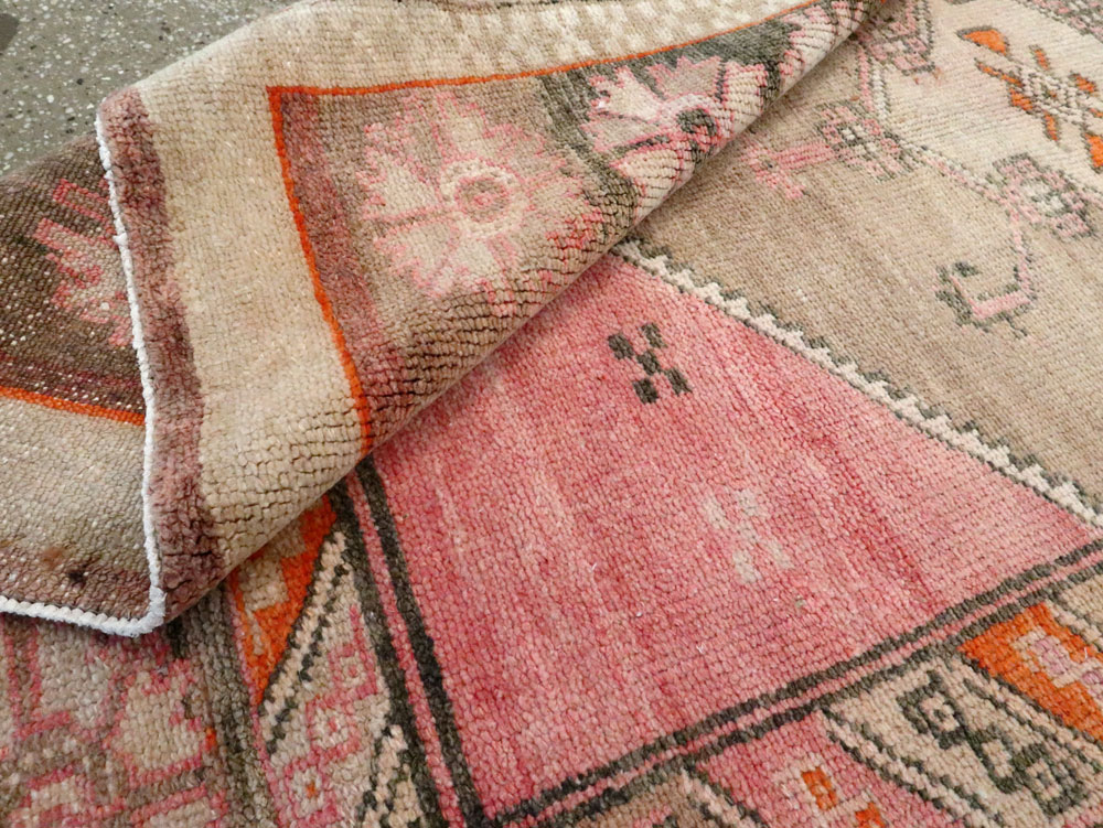 Vintage Turkish Anatolian Wide Gallery Runner, No.27682 - Staging