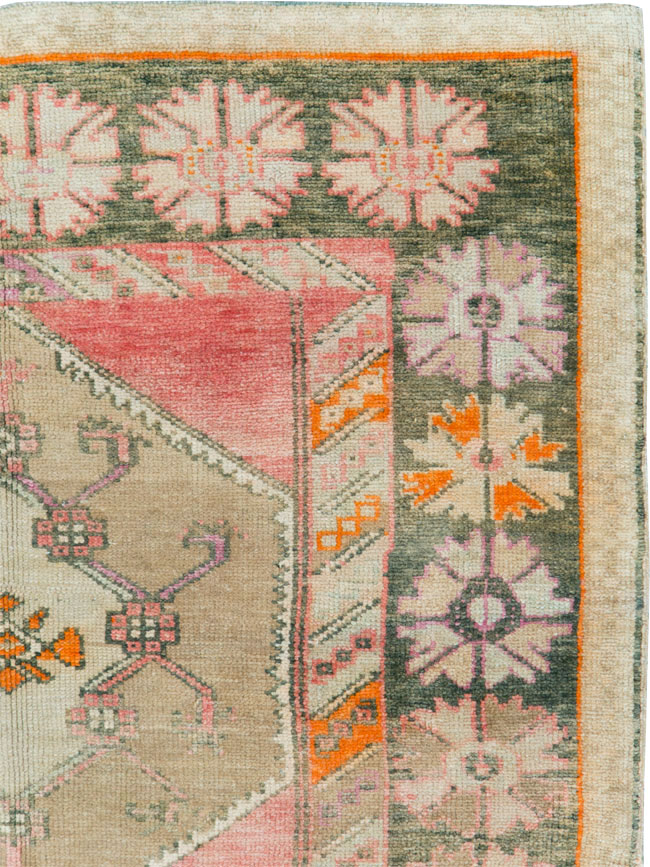 Vintage Turkish Anatolian Wide Gallery Runner, No.27682 - Staging