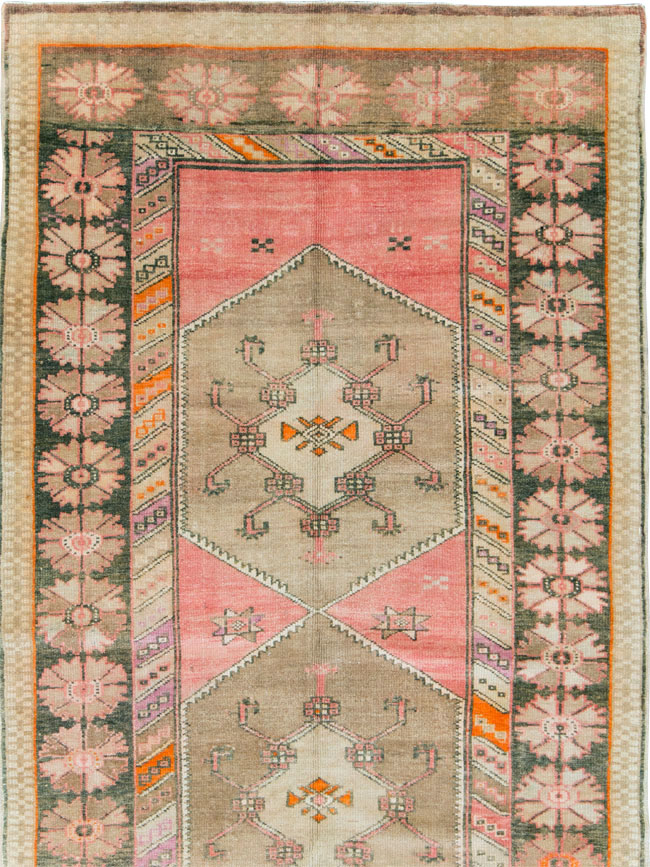 Vintage Turkish Anatolian Wide Gallery Runner, No.27682 - Staging