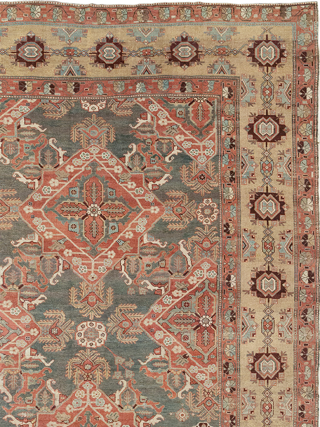 Antique Persian Bakhtiari Large Carpet, No.27692 - Staging