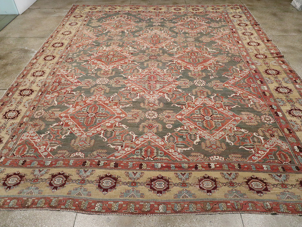 Antique Persian Bakhtiari Large Carpet, No.27692 - Staging