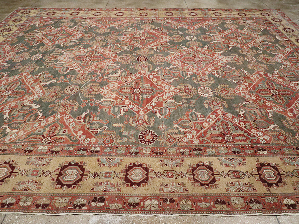 Antique Persian Bakhtiari Large Carpet, No.27692 - Staging