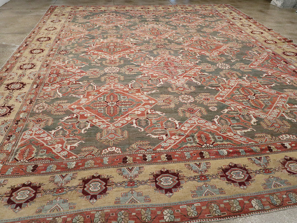 Antique Persian Bakhtiari Large Carpet, No.27692 - Staging