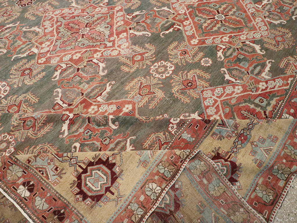 Antique Persian Bakhtiari Large Carpet, No.27692 - Staging