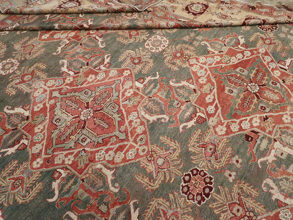 Antique Persian Bakhtiari Large Carpet, No.27692 - Staging