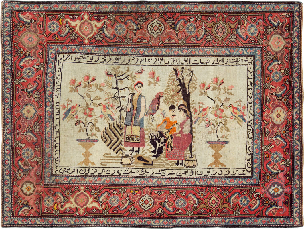 Antique Pictorial Karabagh Rug, No.27693 - Staging