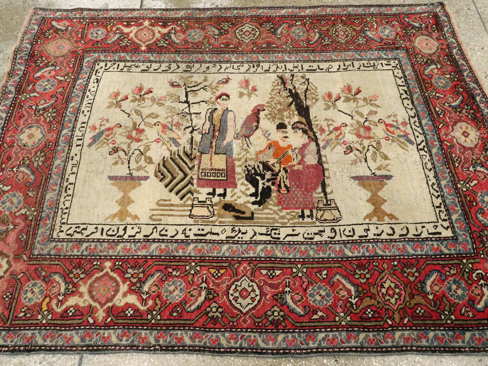 Antique Pictorial Karabagh Rug, No.27693 - Staging