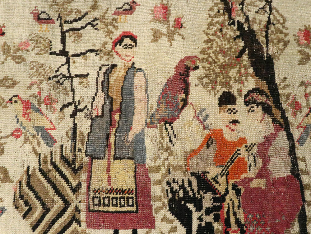 Antique Pictorial Karabagh Rug, No.27693 - Staging