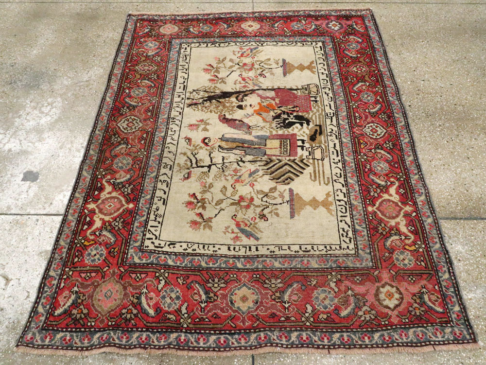 Antique Pictorial Karabagh Rug, No.27693 - Staging