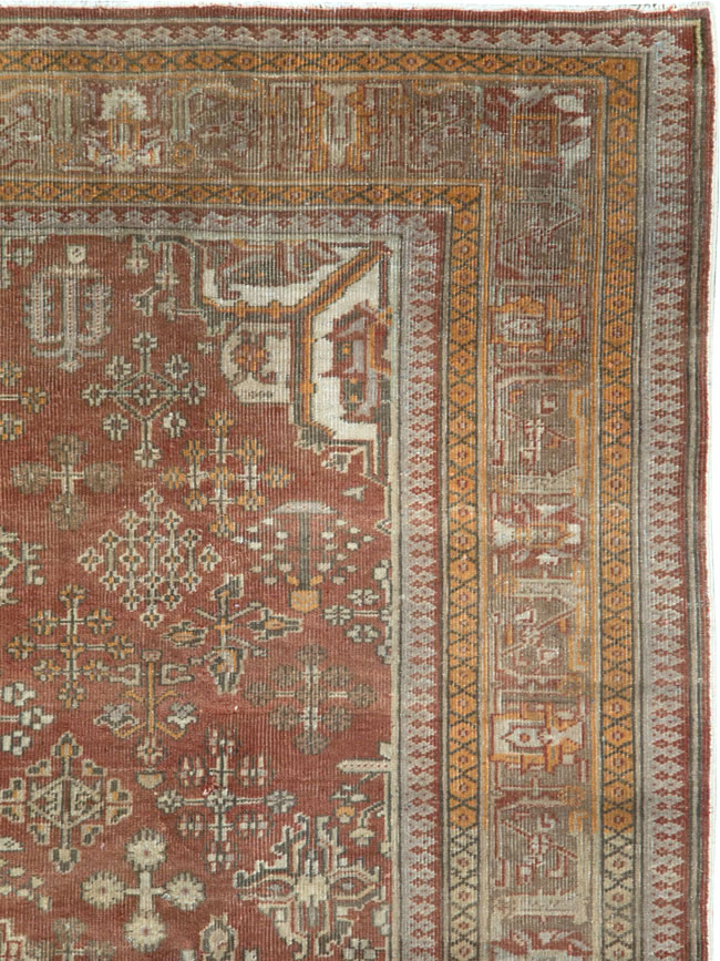 Vintage Persian Joshegan Square Accent Carpet, No.27724 - Staging