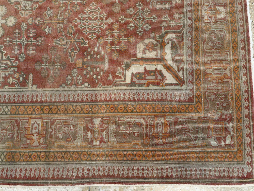 Vintage Persian Joshegan Square Accent Carpet, No.27724 - Staging