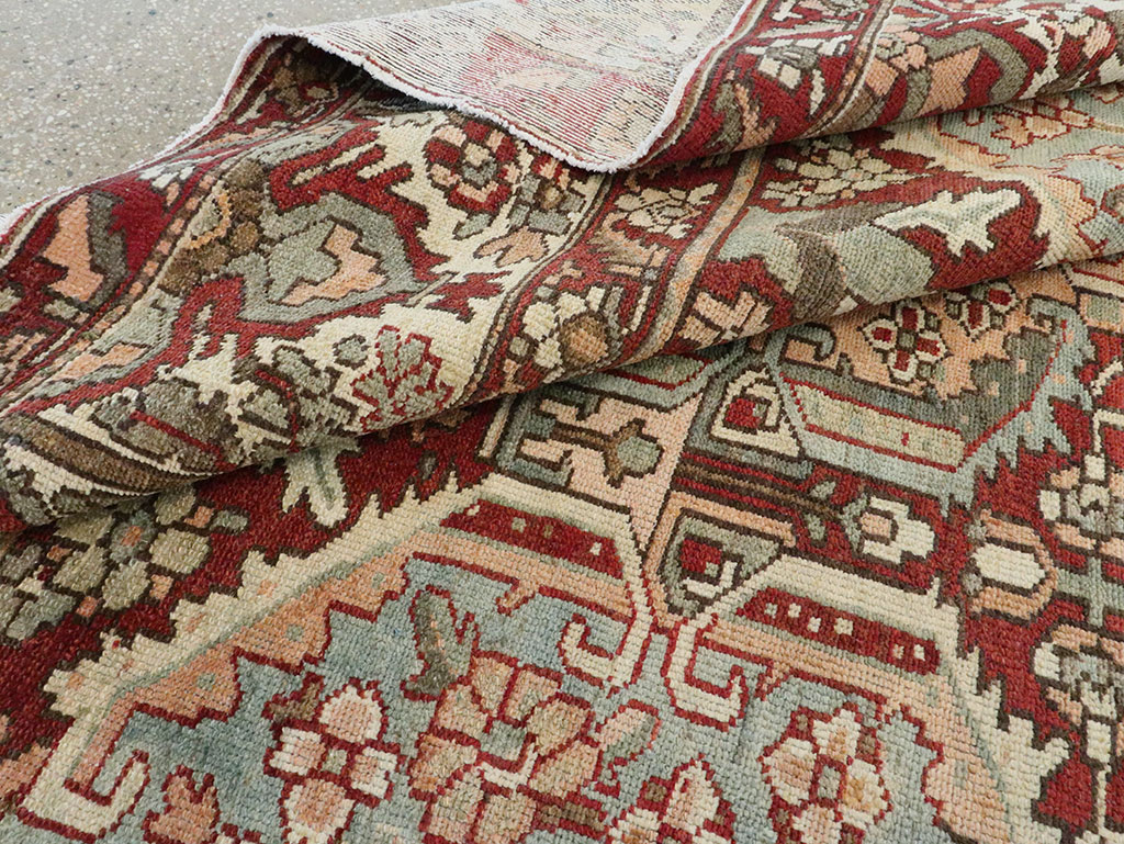 Vintage Persian Bakhtiari Square Room Size Carpet, No.27727 - Staging