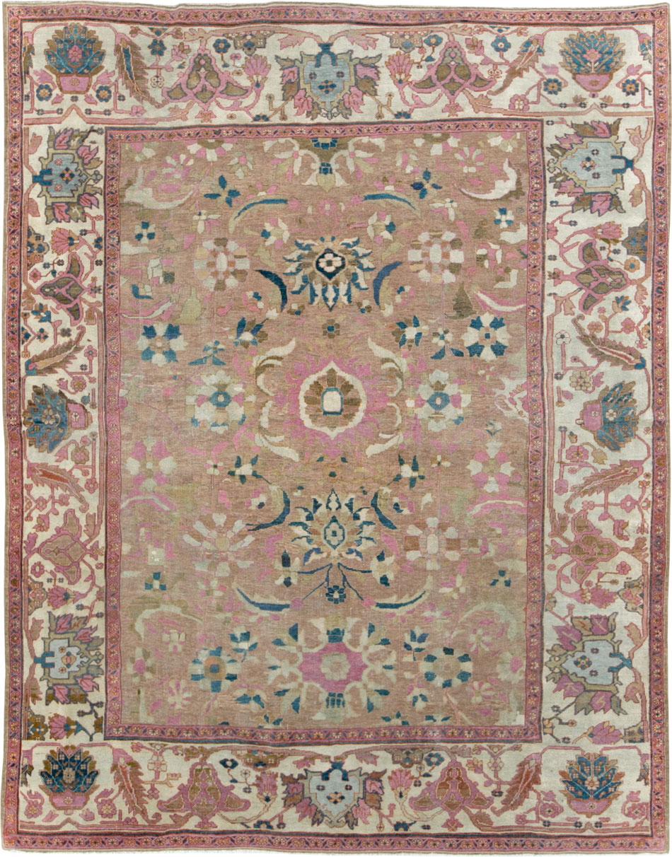 Antique Persian Sultanabad Room Size Carpet, No.27739 - Staging