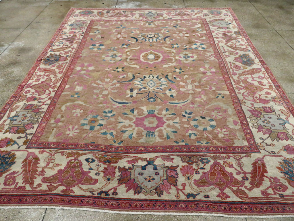 Antique Persian Sultanabad Room Size Carpet, No.27739 - Staging