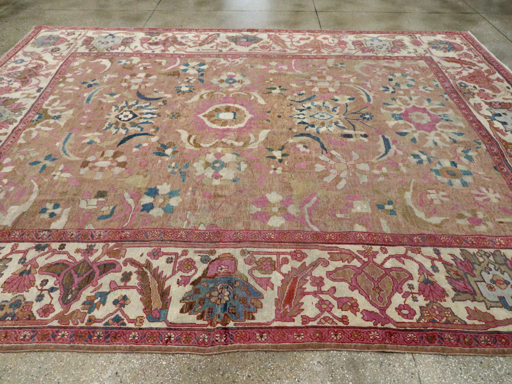 Antique Persian Sultanabad Room Size Carpet, No.27739 - Staging