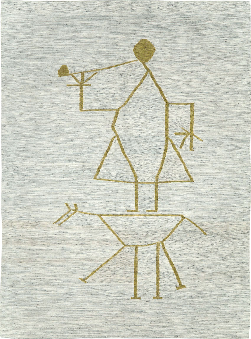 Vintage Ecuadorian Pictorial Textile Flatweave, No.27745 - Staging