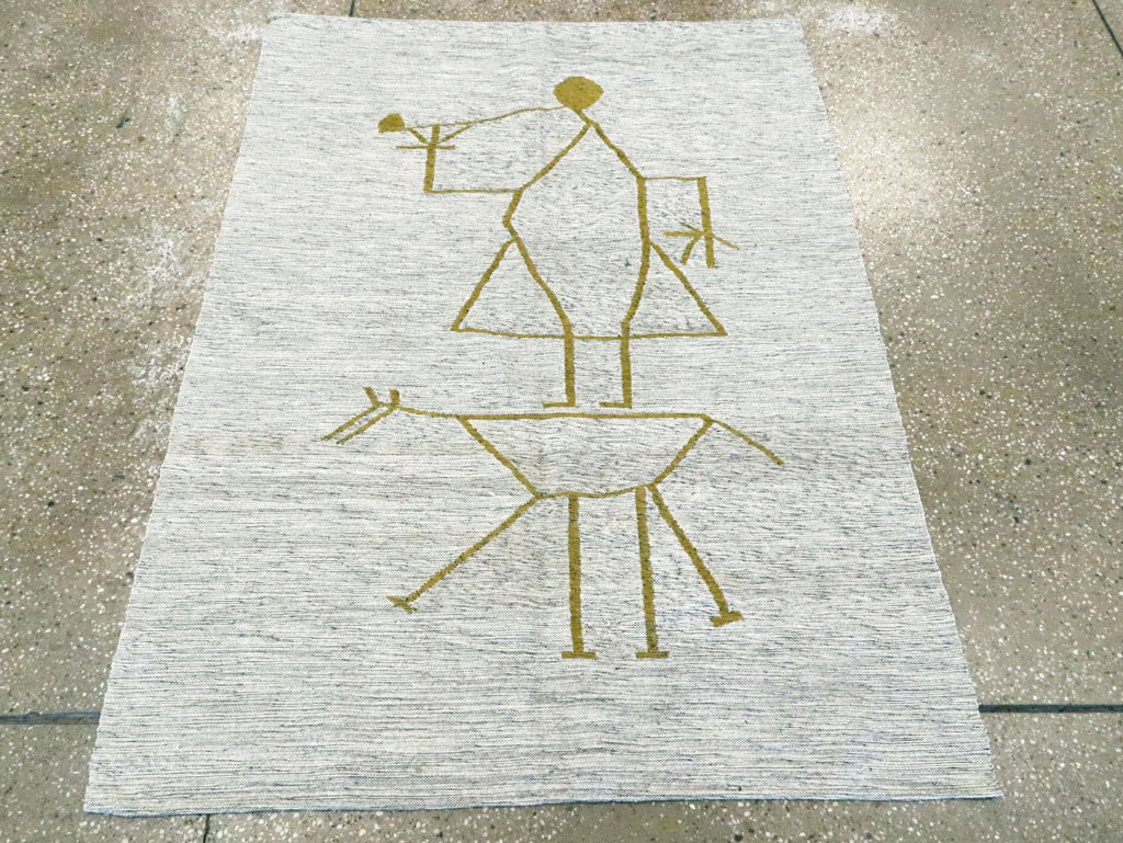 Vintage Ecuadorian Pictorial Textile Flatweave, No.27745 - Staging