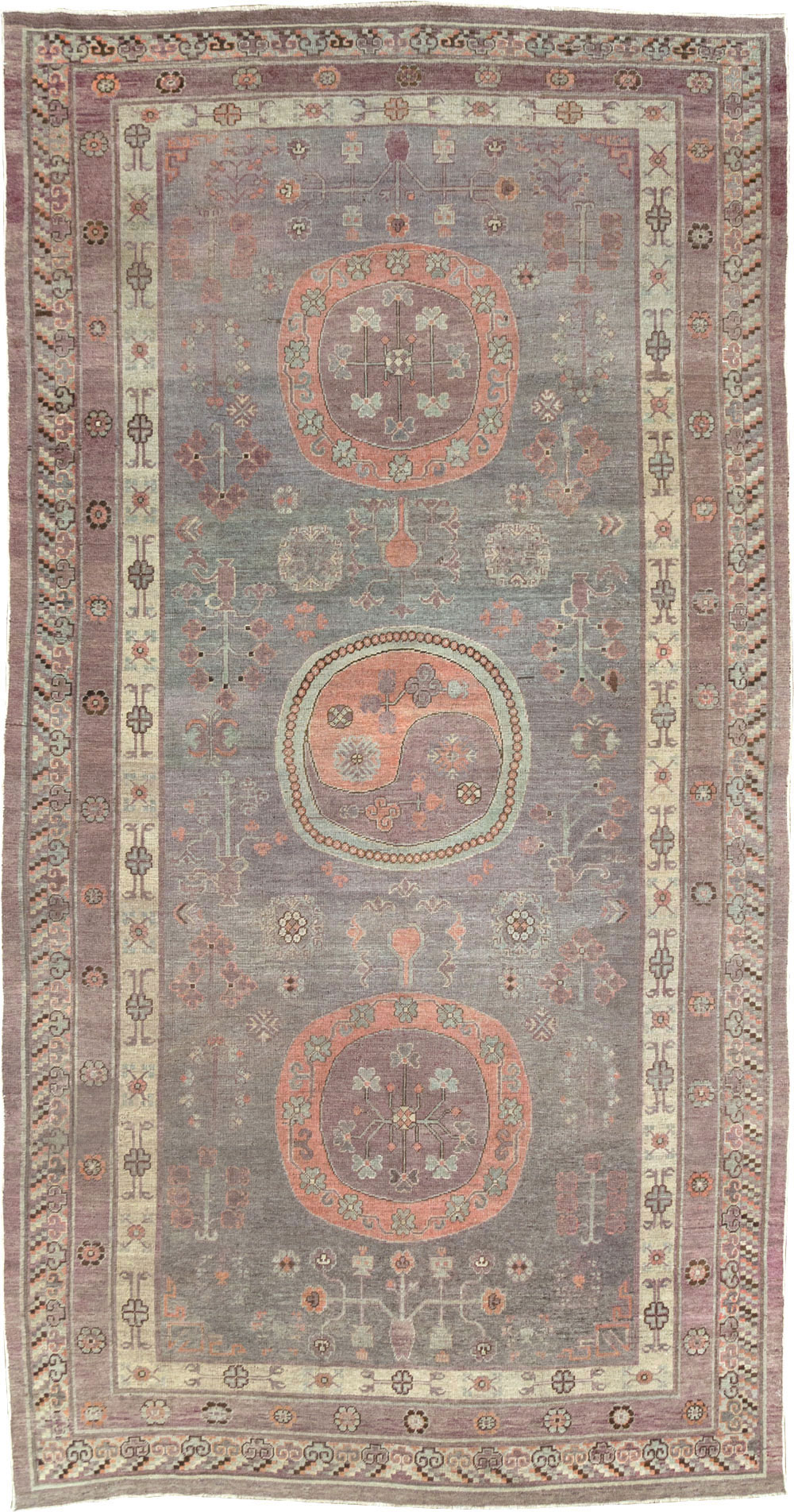 Antique East Turkestan Khotan Gallery Carpet, No.27747 - Staging