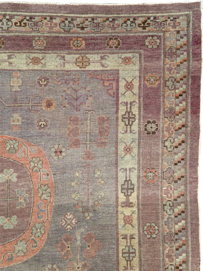 Antique East Turkestan Khotan Gallery Carpet, No.27747 - Staging
