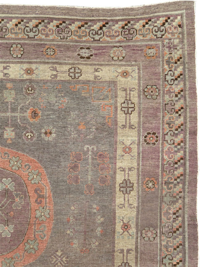 Antique East Turkestan Khotan Gallery Carpet, No.27747 - Staging
