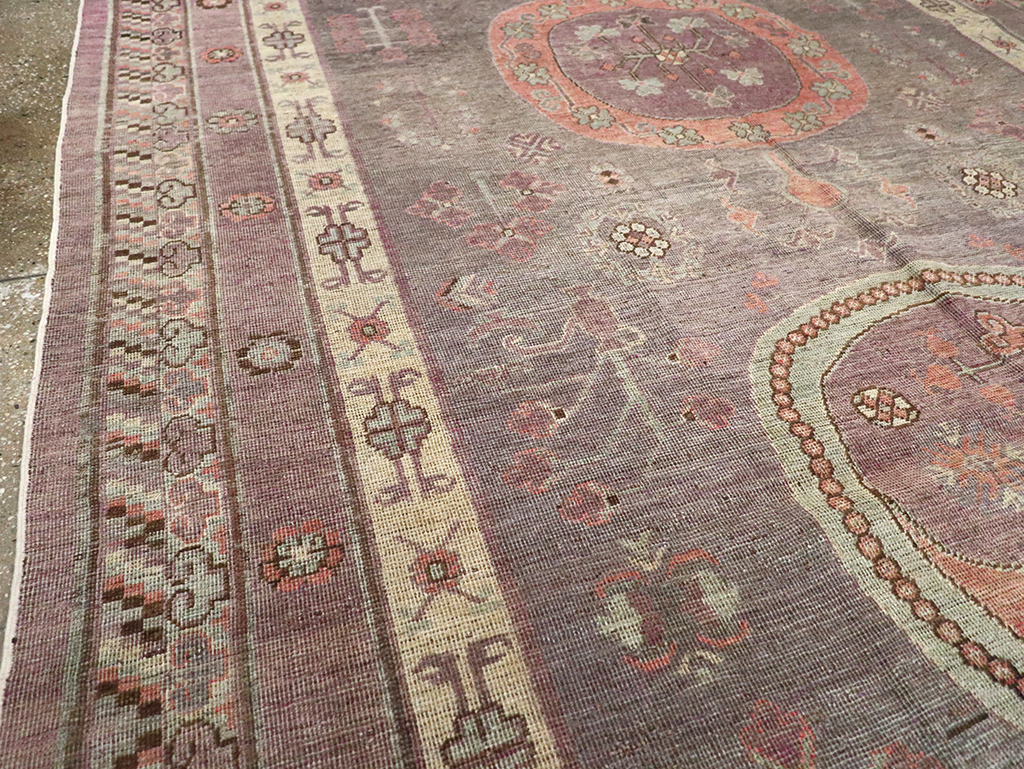 Antique East Turkestan Khotan Gallery Carpet, No.27747 - Staging