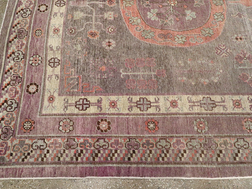 Antique East Turkestan Khotan Gallery Carpet, No.27747 - Staging