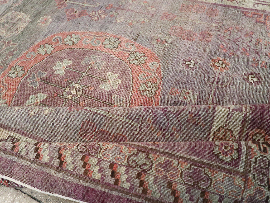 Antique East Turkestan Khotan Gallery Carpet, No.27747 - Staging