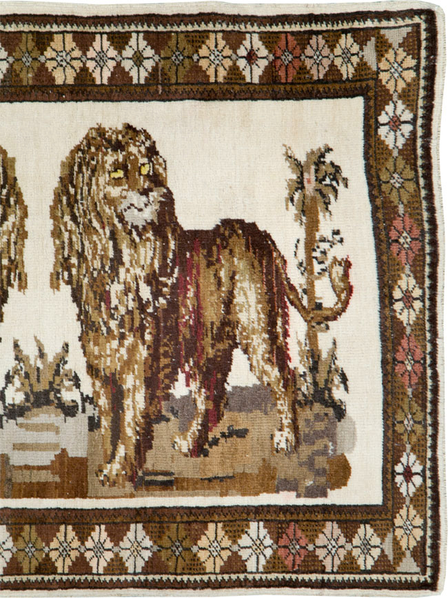 Vintage Anatolian Pictorial Rug, No.27749 - Staging