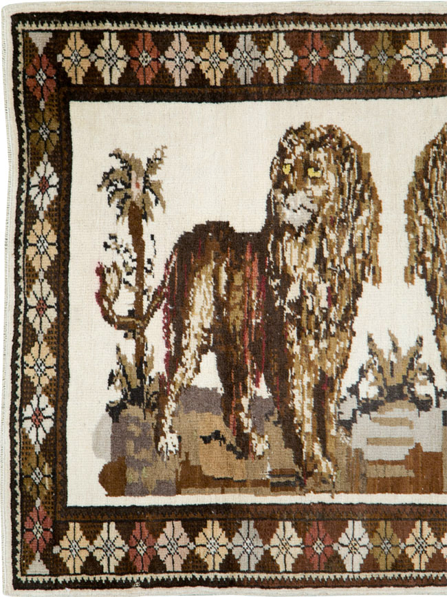 Vintage Anatolian Pictorial Rug, No.27749 - Staging