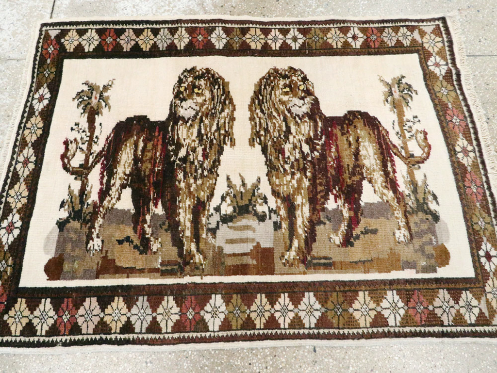 Vintage Anatolian Pictorial Rug, No.27749 - Staging